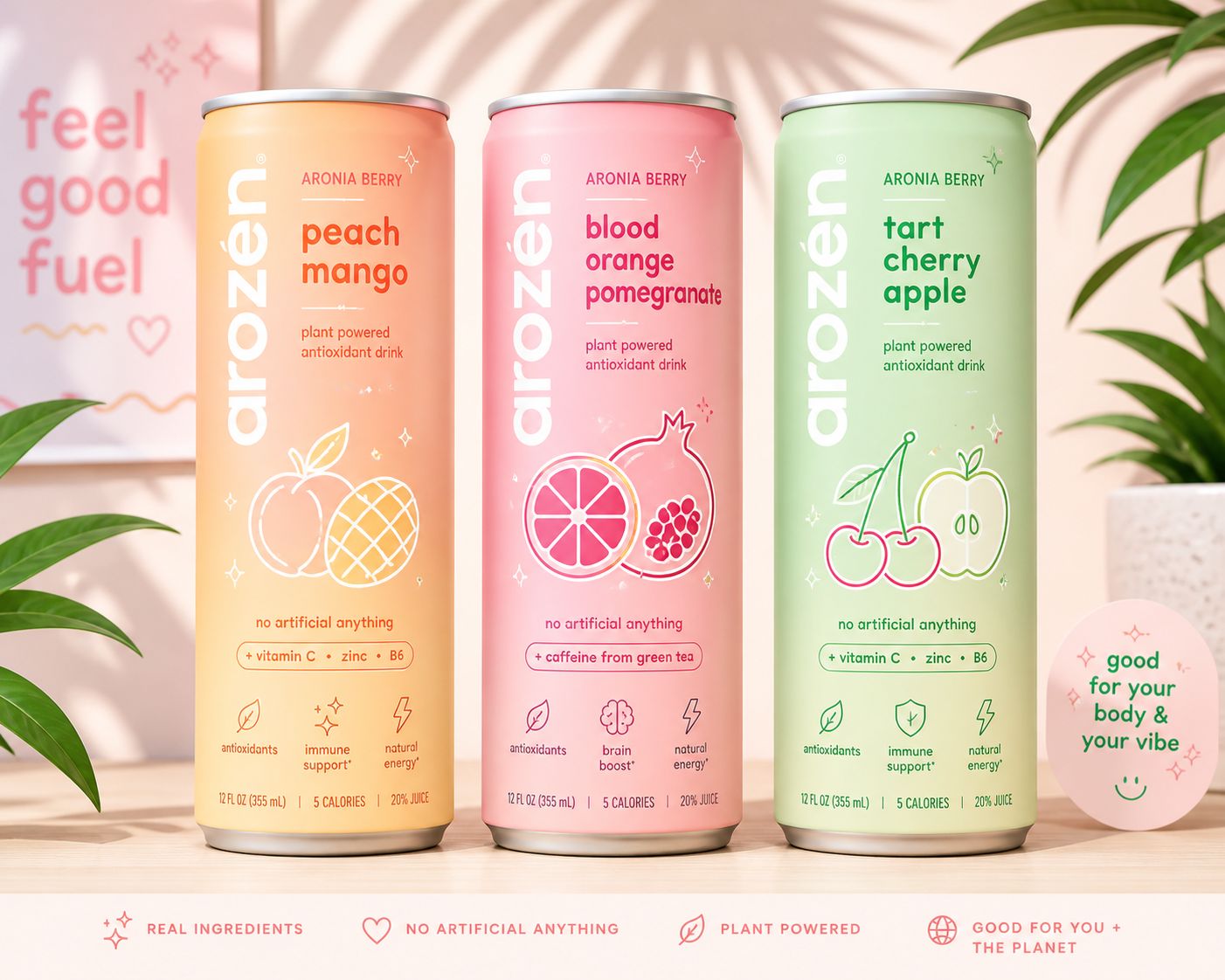 Arozen — plant powered antioxidant drink lineup